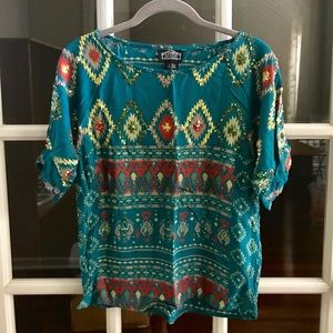 Ikat / Aztec / Tribal sequined top